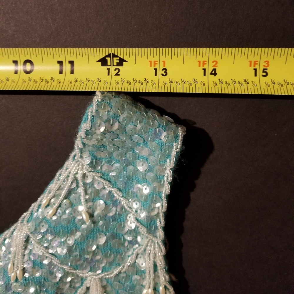 Sequined turquoise top, sleeveless - Picture 5 of 8